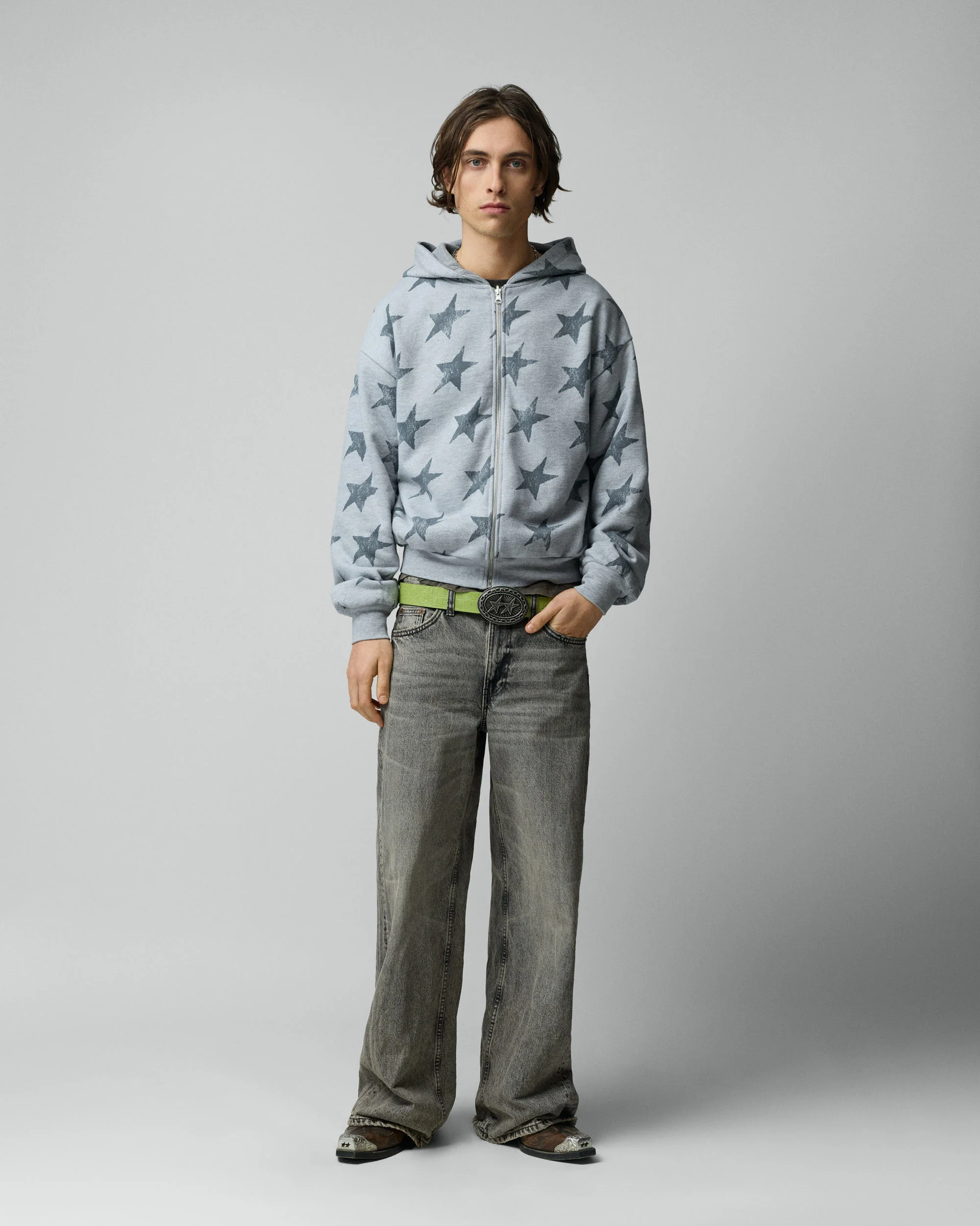 All Over Reversible Full-zip Grey Melange - Image 4