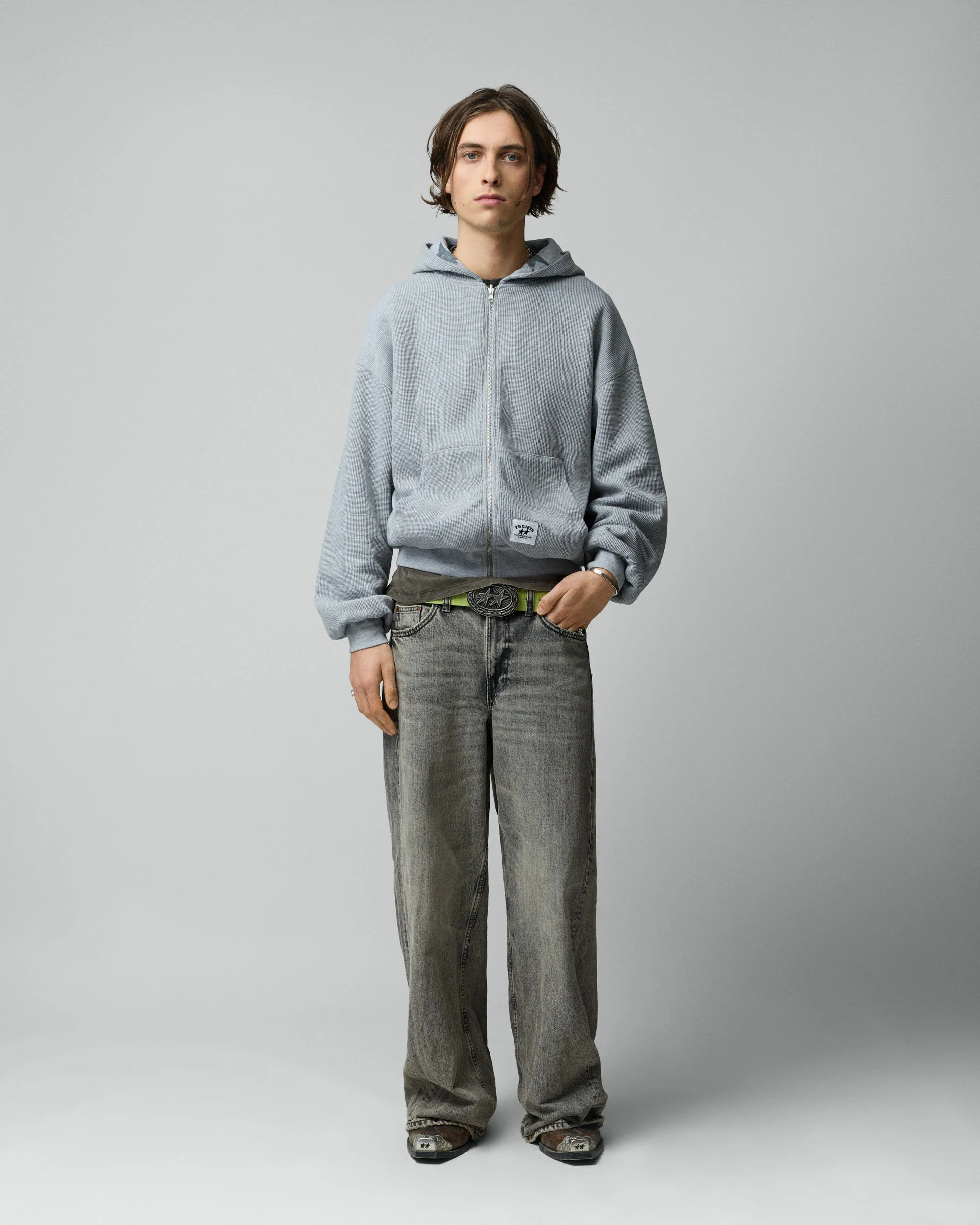 All Over Reversible Full-zip Grey Melange - Image 5