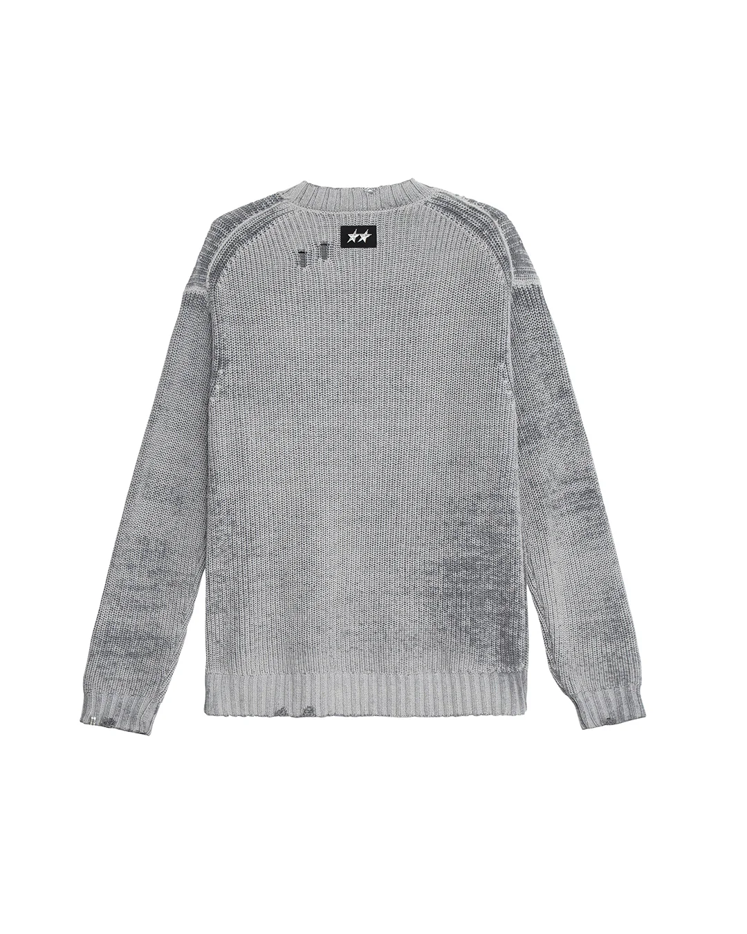 Distressed Icon Knit Sweater Grey - Image 9