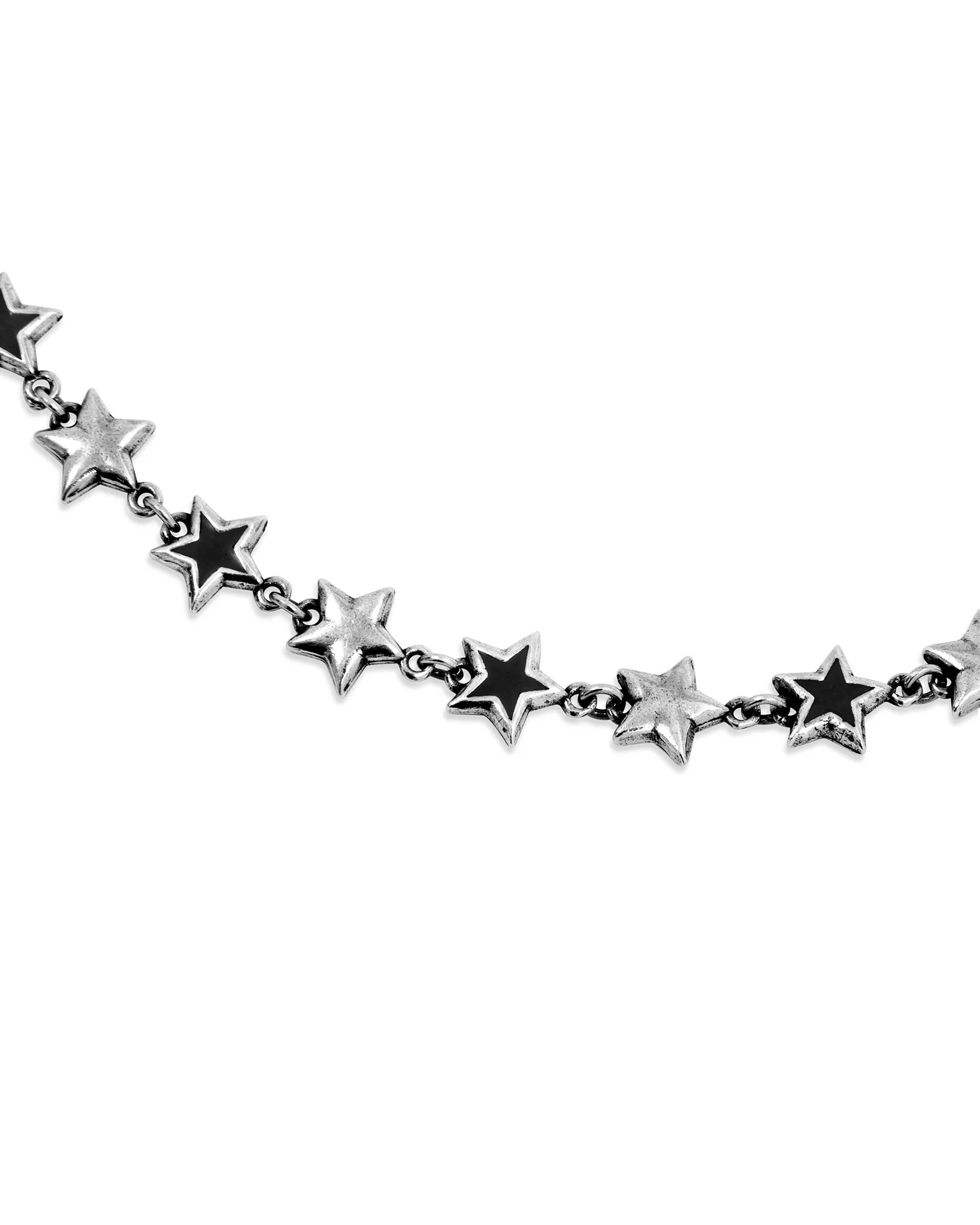 Black Enameled Stars Necklace - Image 3