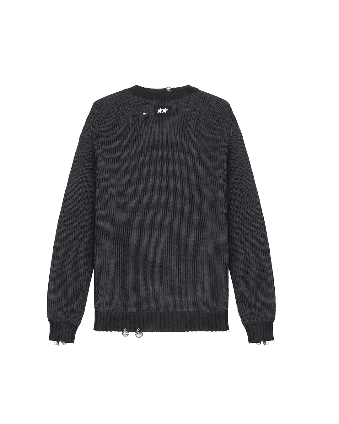 Distressed Icon Knit Sweater Black - Image 10