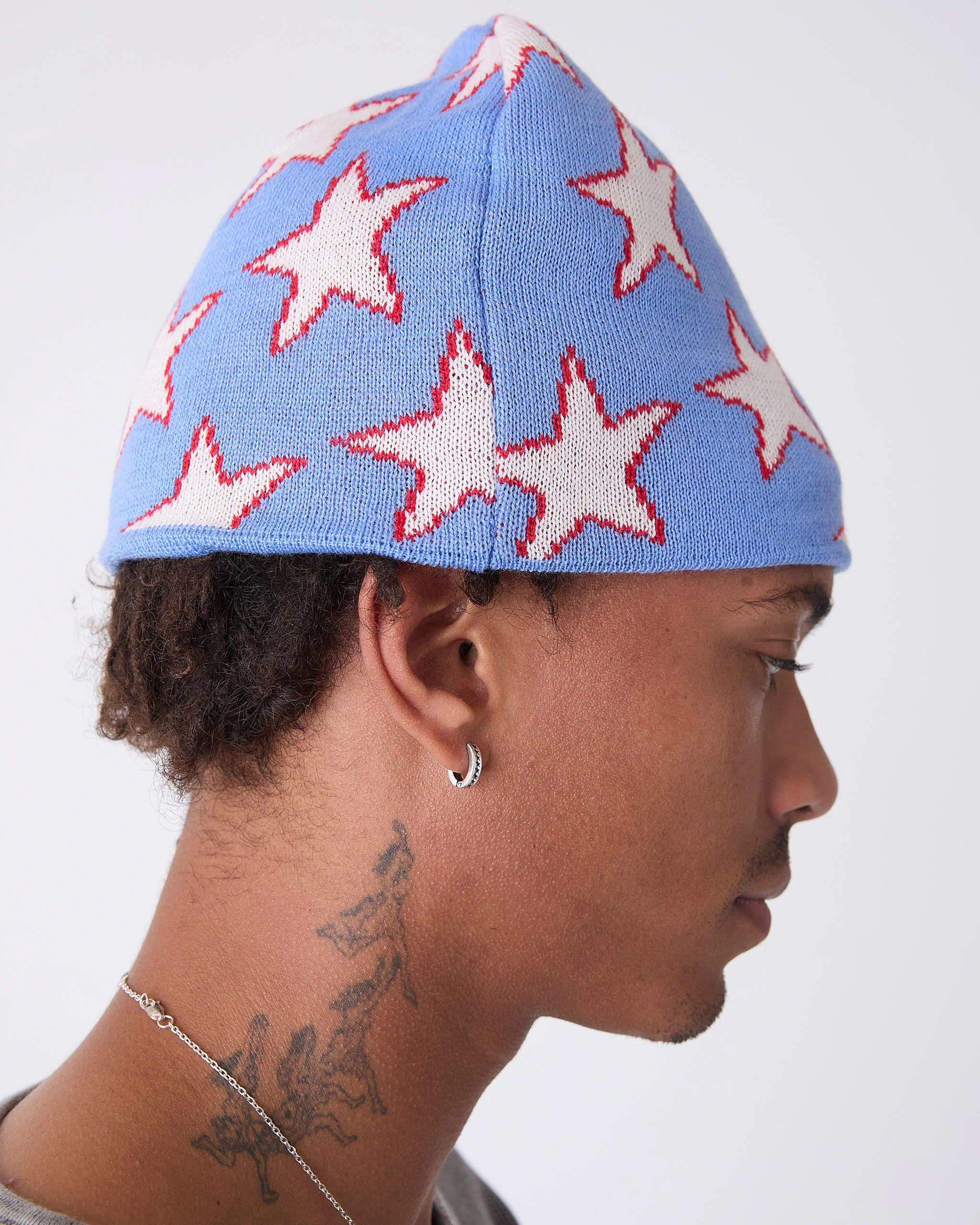 Blue All-over Stars Beanie - Image 3