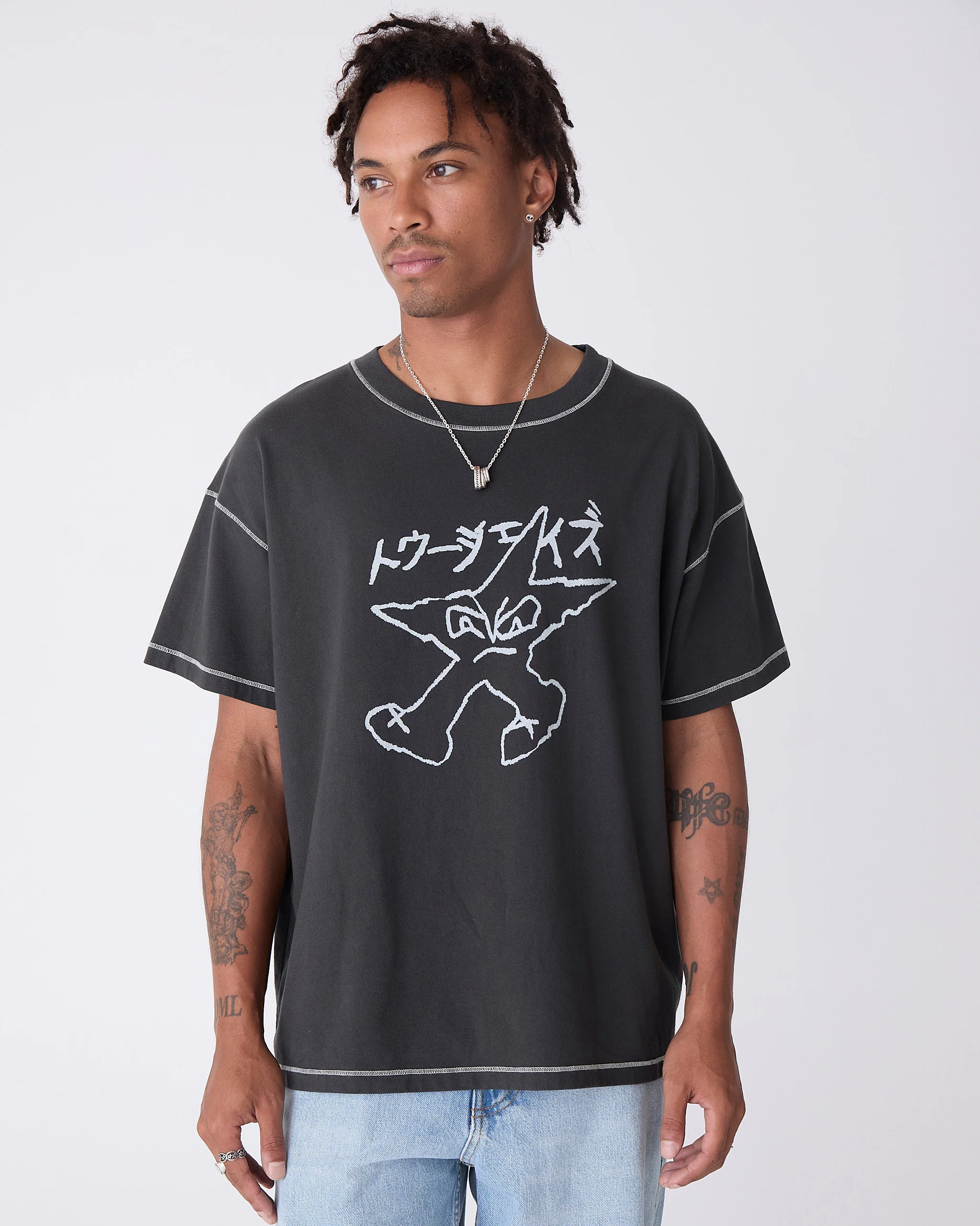 Black Contrast Tee - Image 2