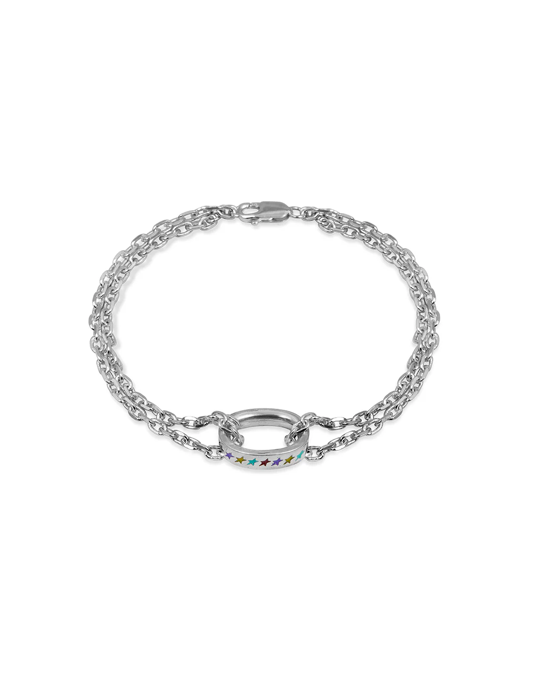 Enameled Multicolor Icon Link Bracelet - Image 2