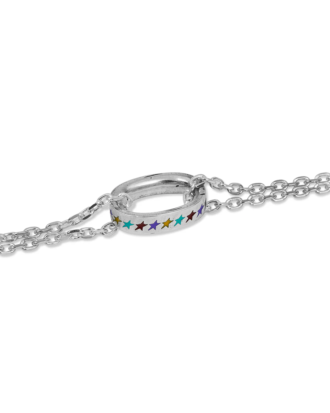 Enameled Multicolor Icon Link Bracelet L - Image 3