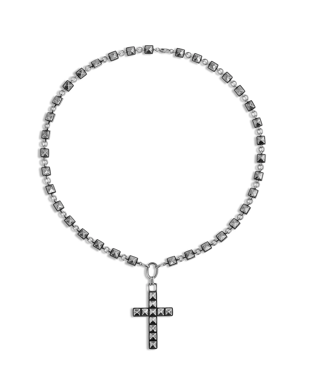 Heavy Studded Cross Necklace - Image 4
