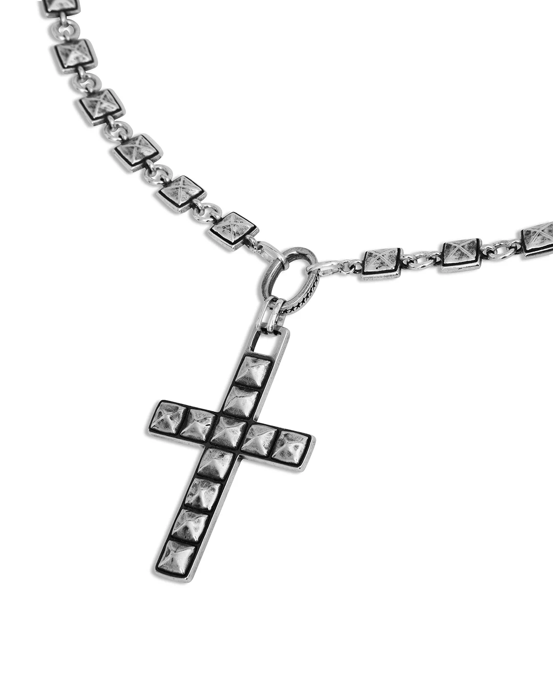 Heavy Studded Cross Necklace - Image 5
