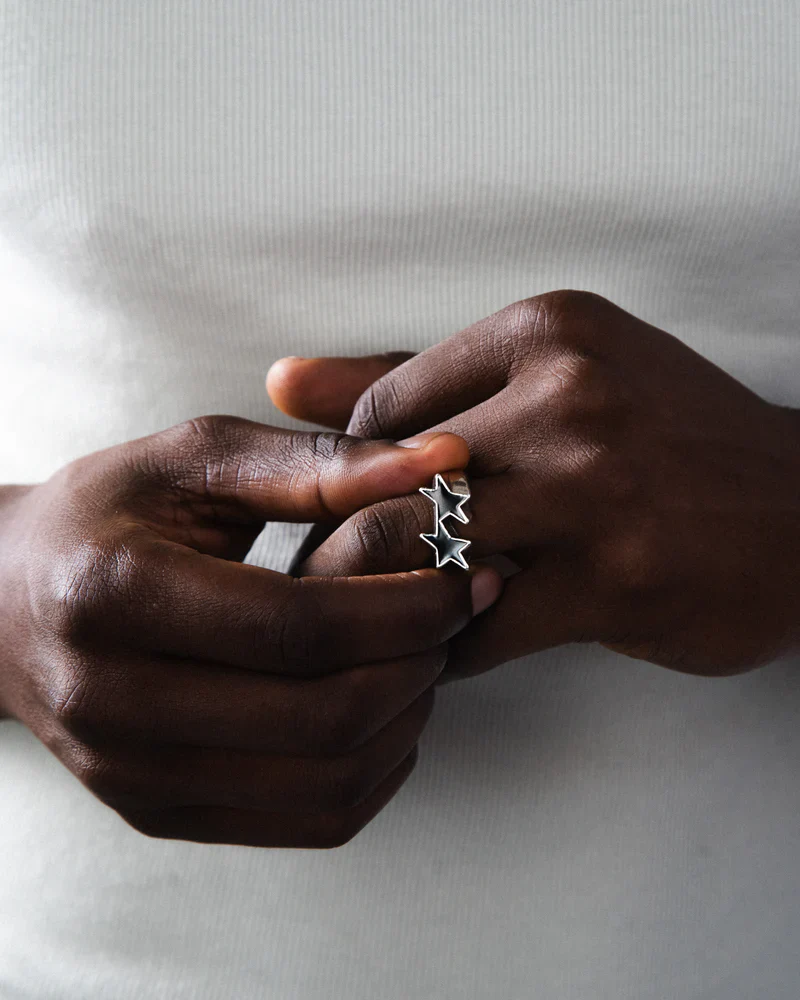 Icon Black Enameled Single Ring - Image 2