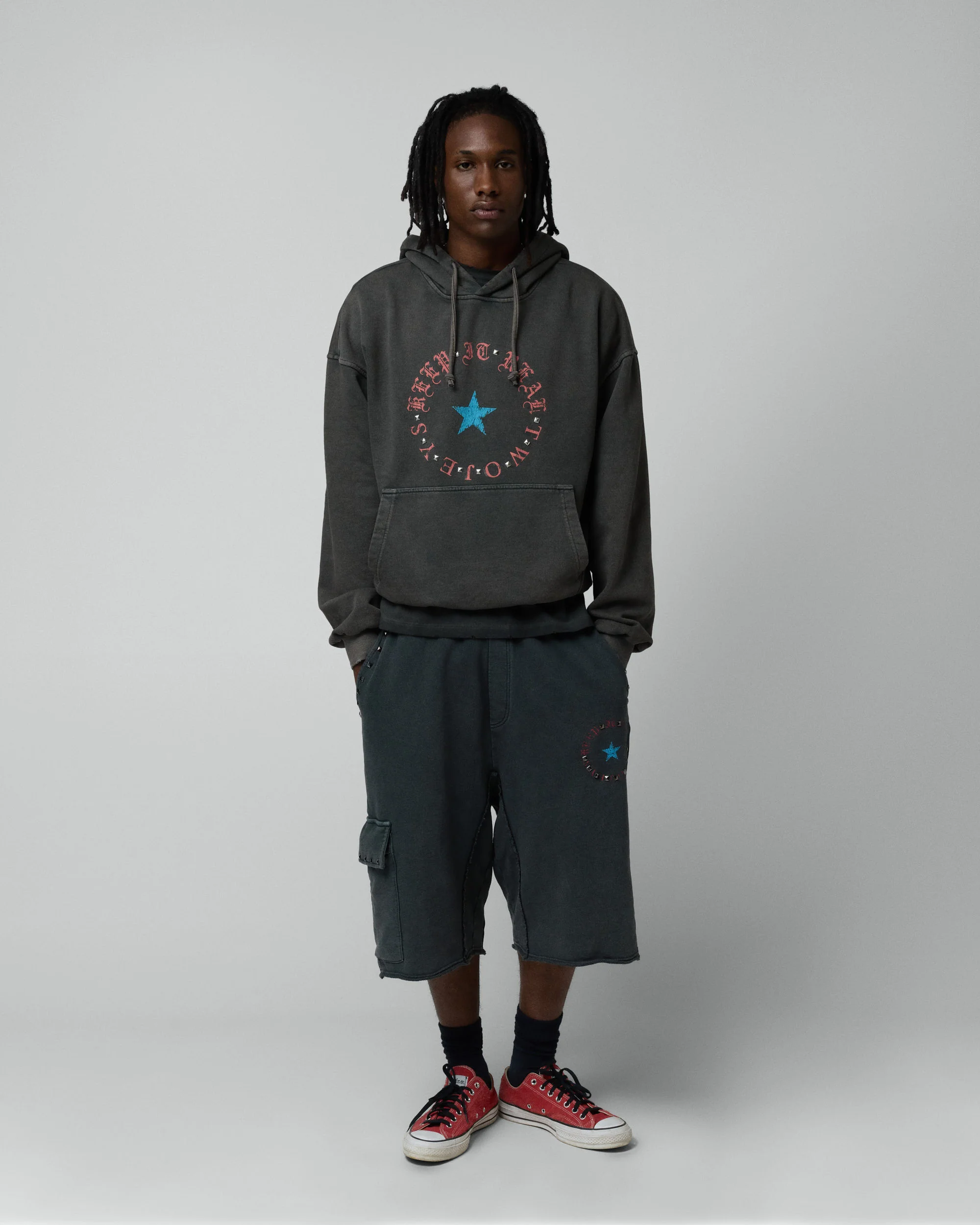 Keep it Real Black Short Sweatpants - Image 3