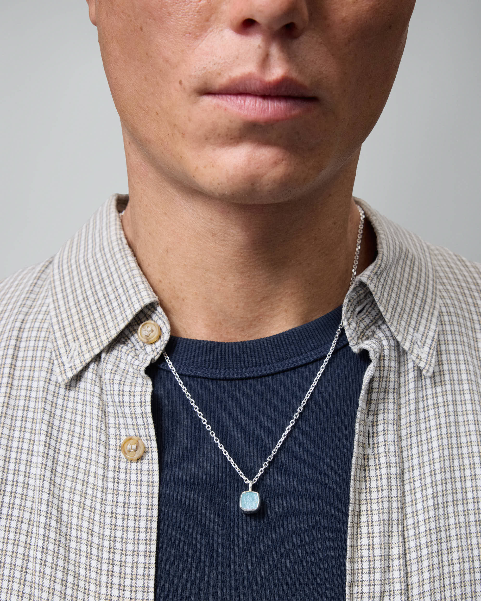 Mini Blue Stone Necklace - Image 3