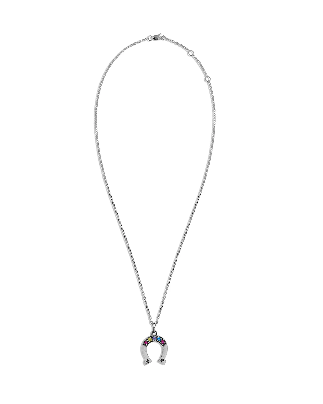 Multicolor Stone Horseshoe Necklace - Image 4