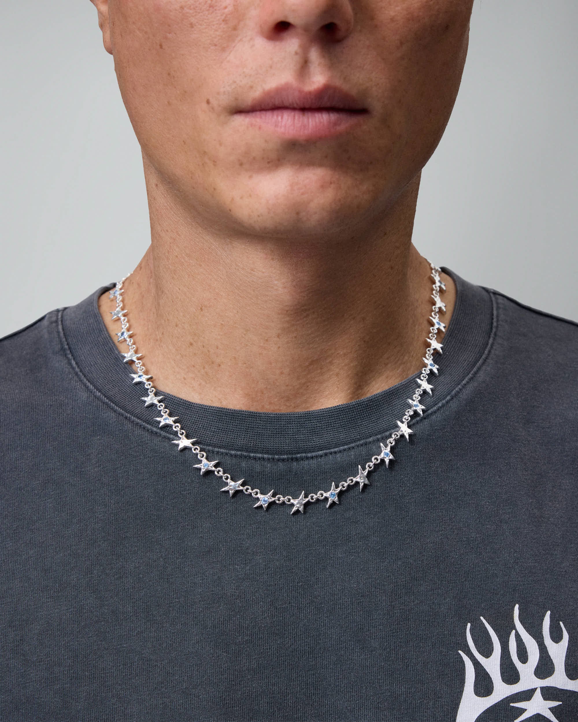 Organic Blue Stone Star Necklace - Image 3