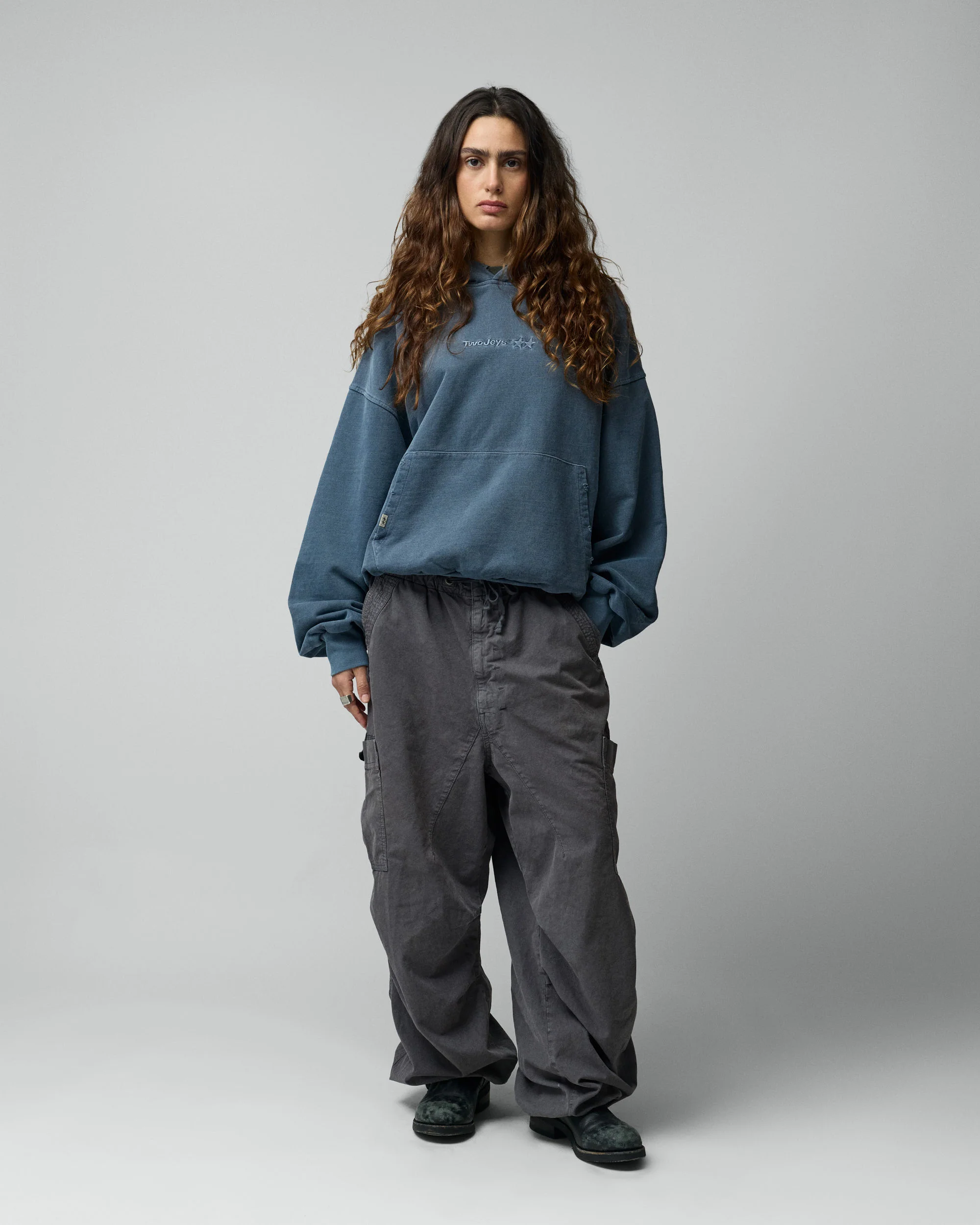 Pigment Dyed Blue Icon Hoodie - Image 3