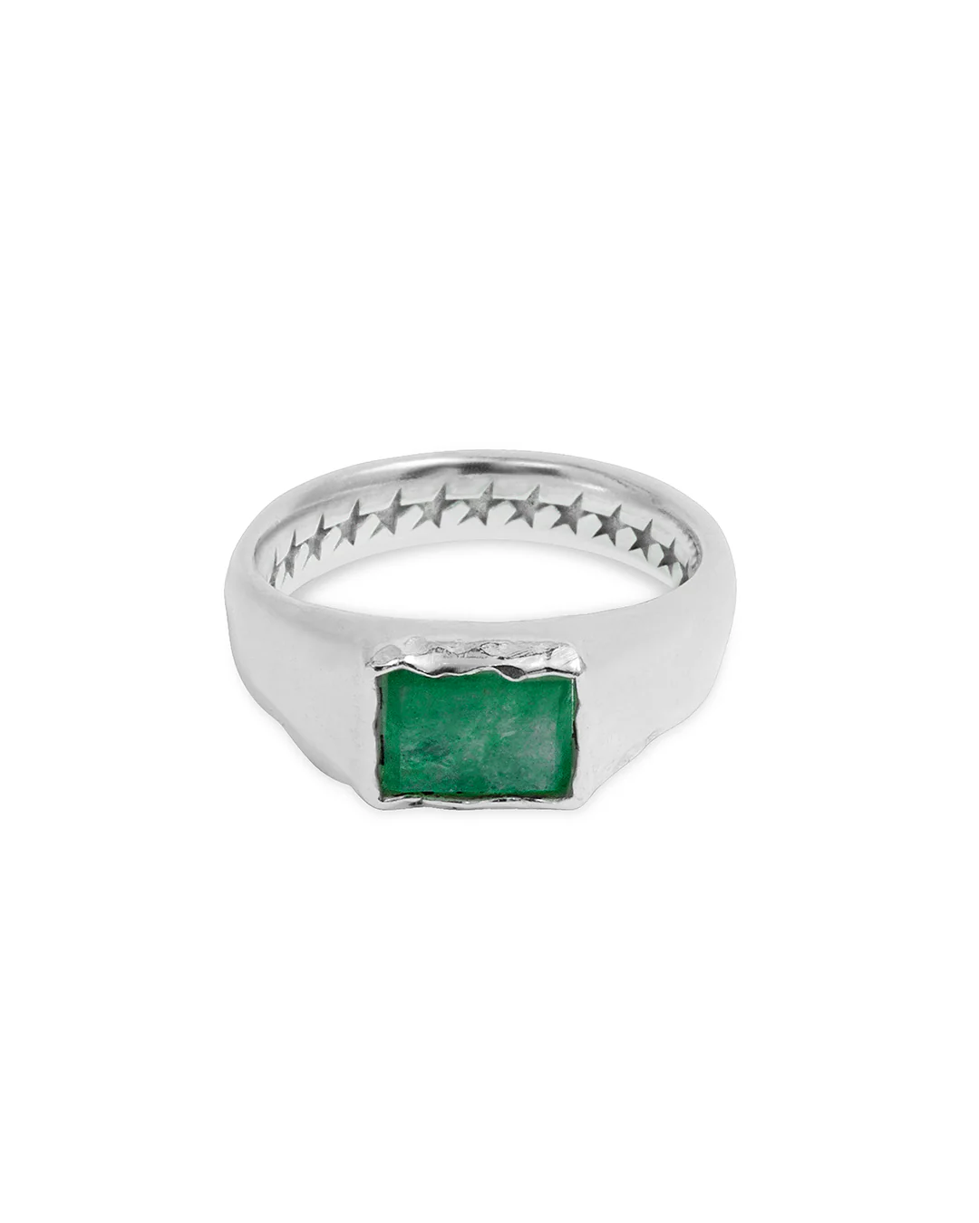 Rectangular Green Stone Ring - Image 3