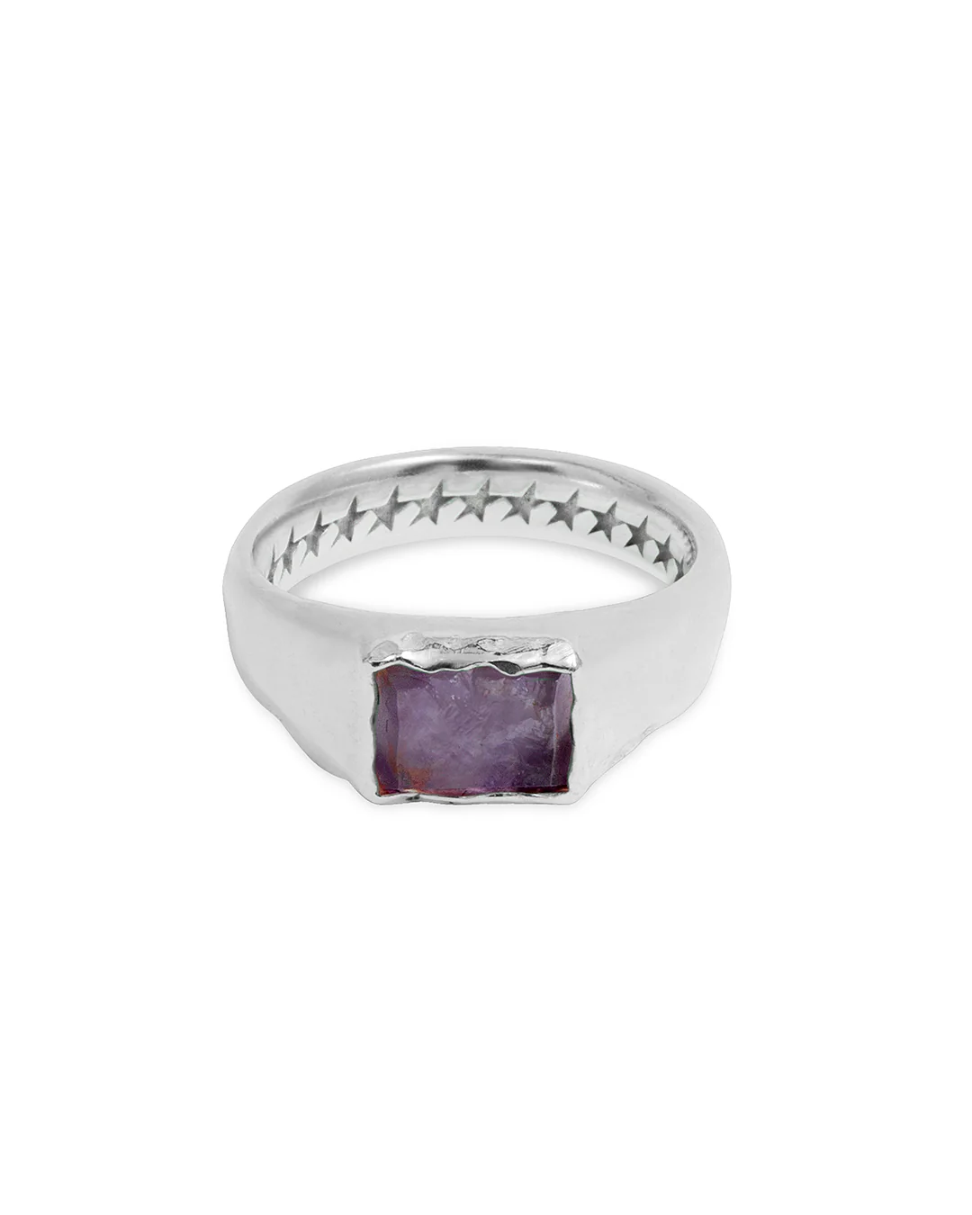 Rectangular Purple Stone Ring - Image 3