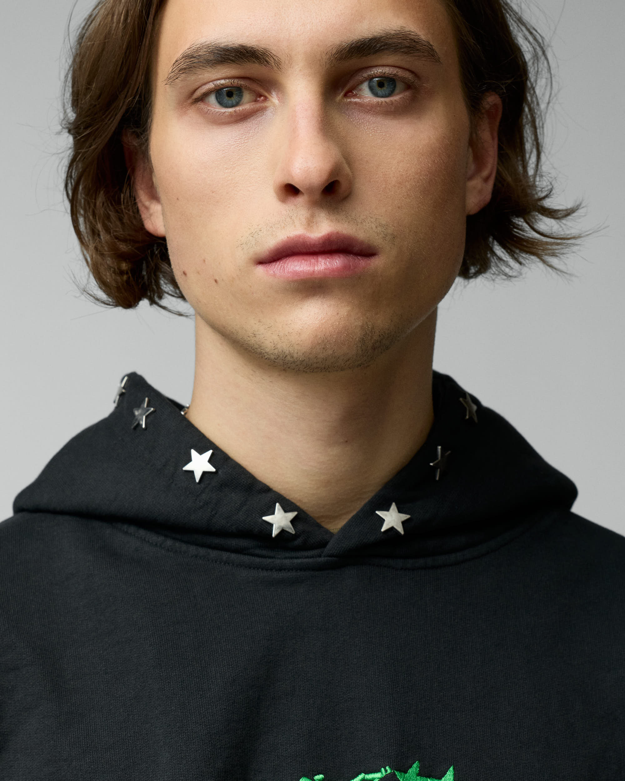 Stars Studded Coal Hoodie - Image 4