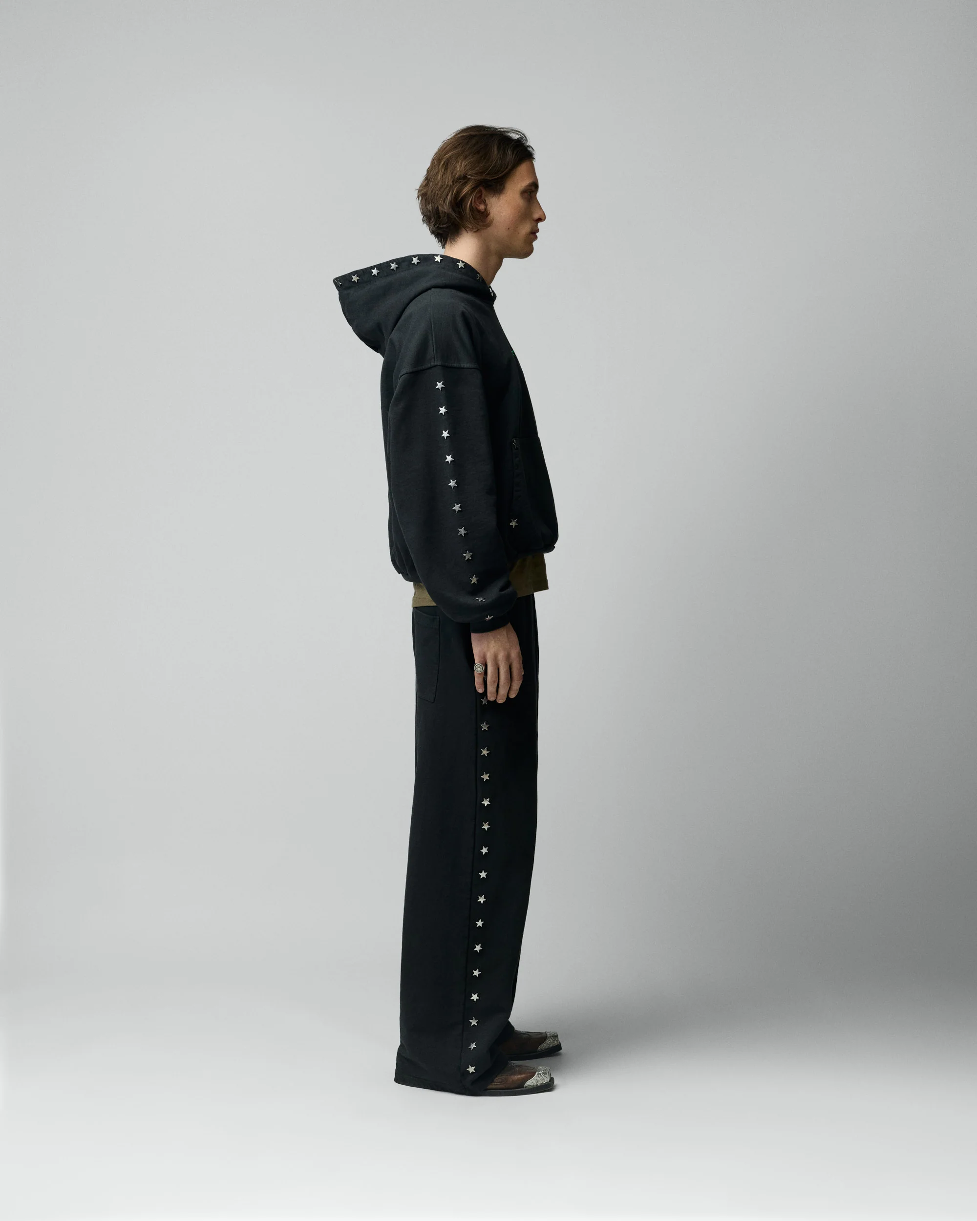 Stars Studded Coal Hoodie - Image 5