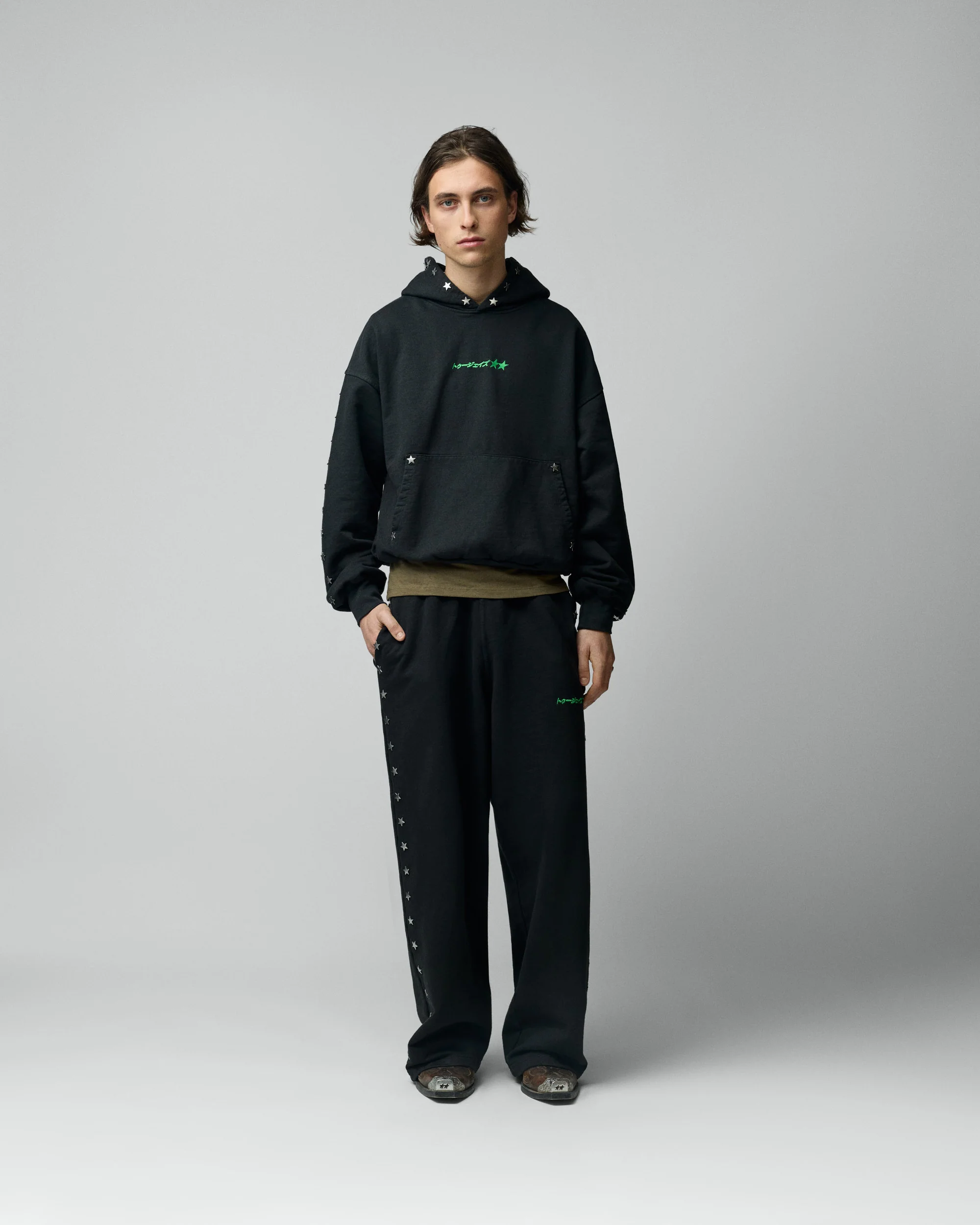 Stars Studded Coal Sweatpants - Image 3