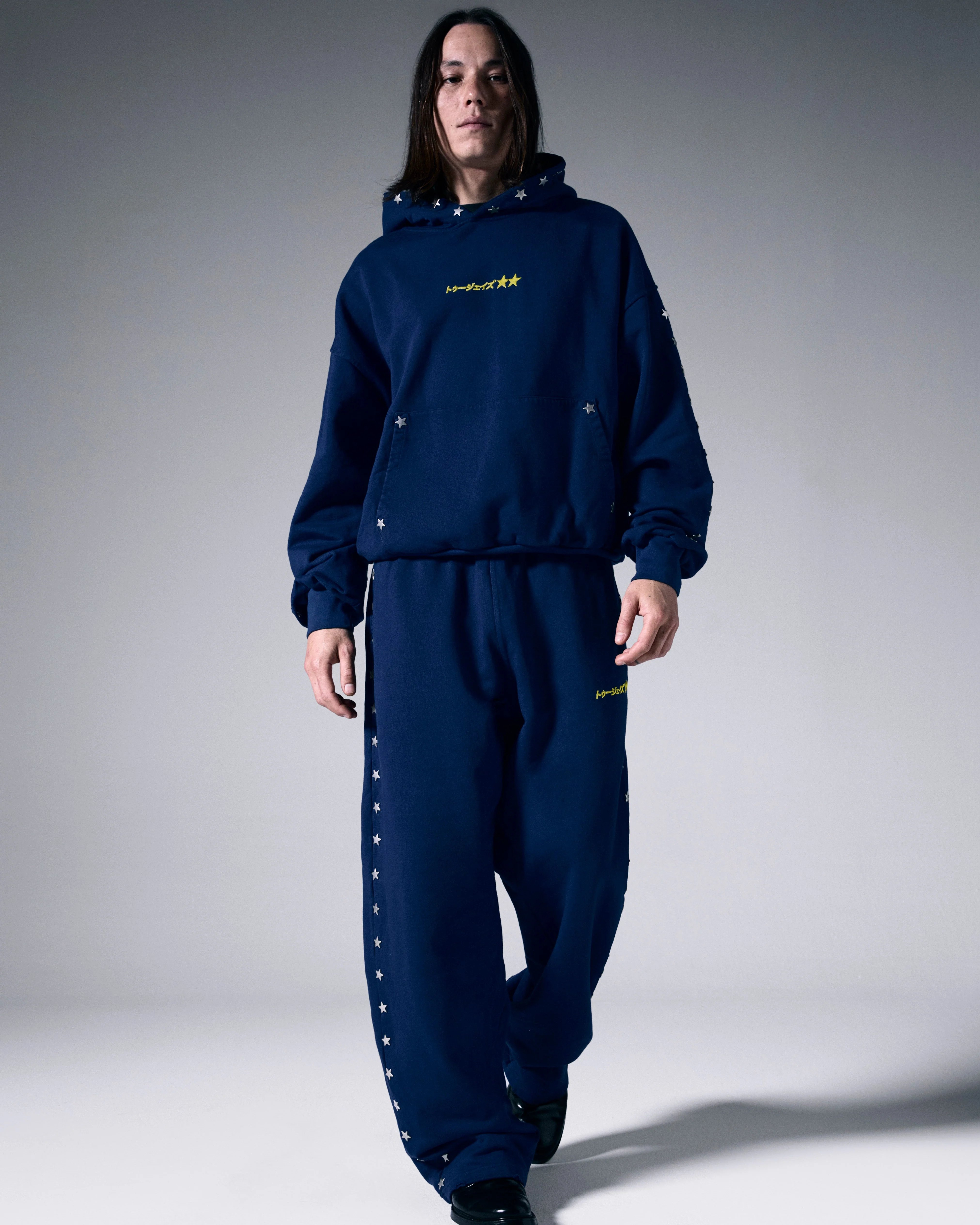Stars Studded Navy Hoodie - Image 4