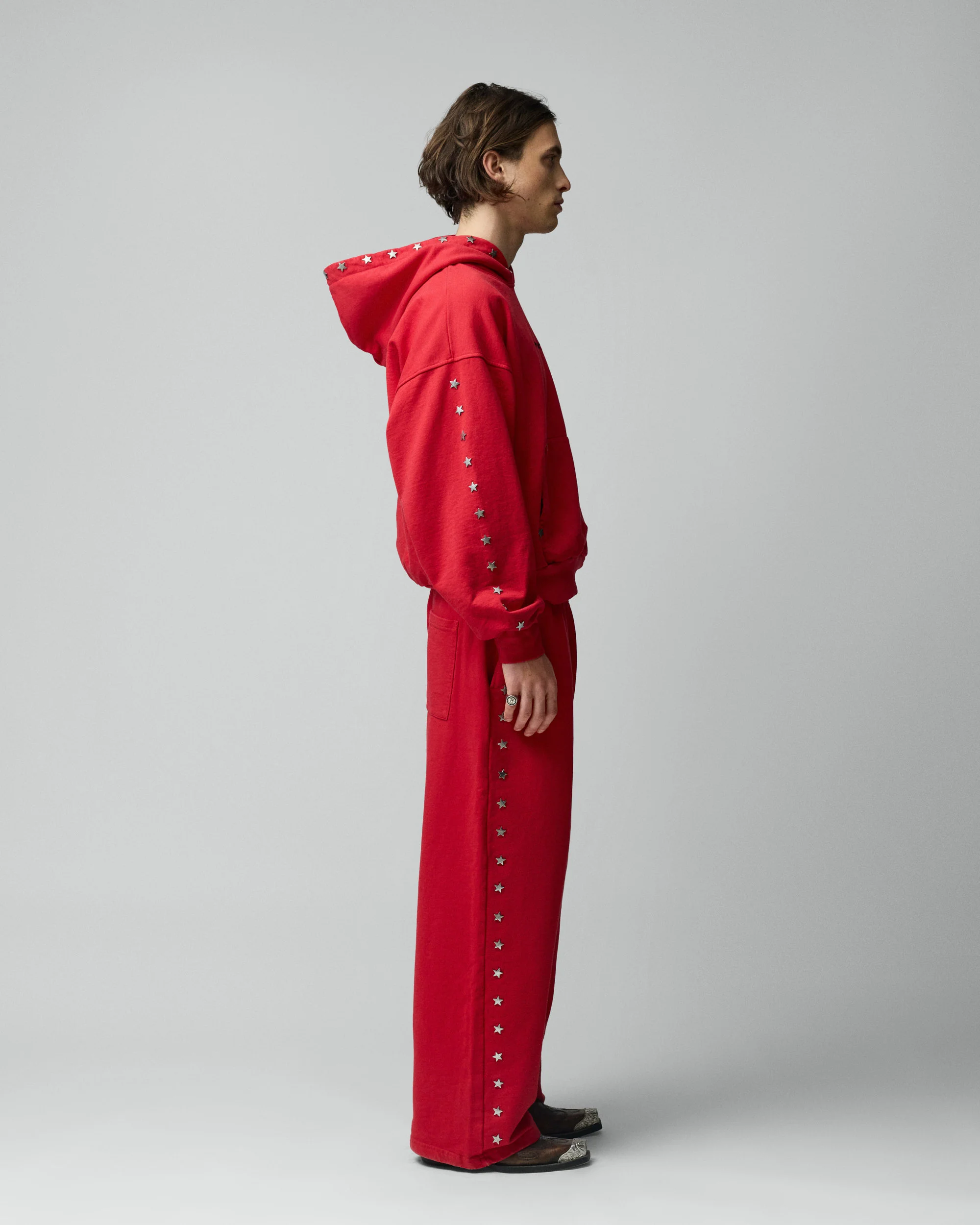 Stars Studded Red Hoodie - Image 4