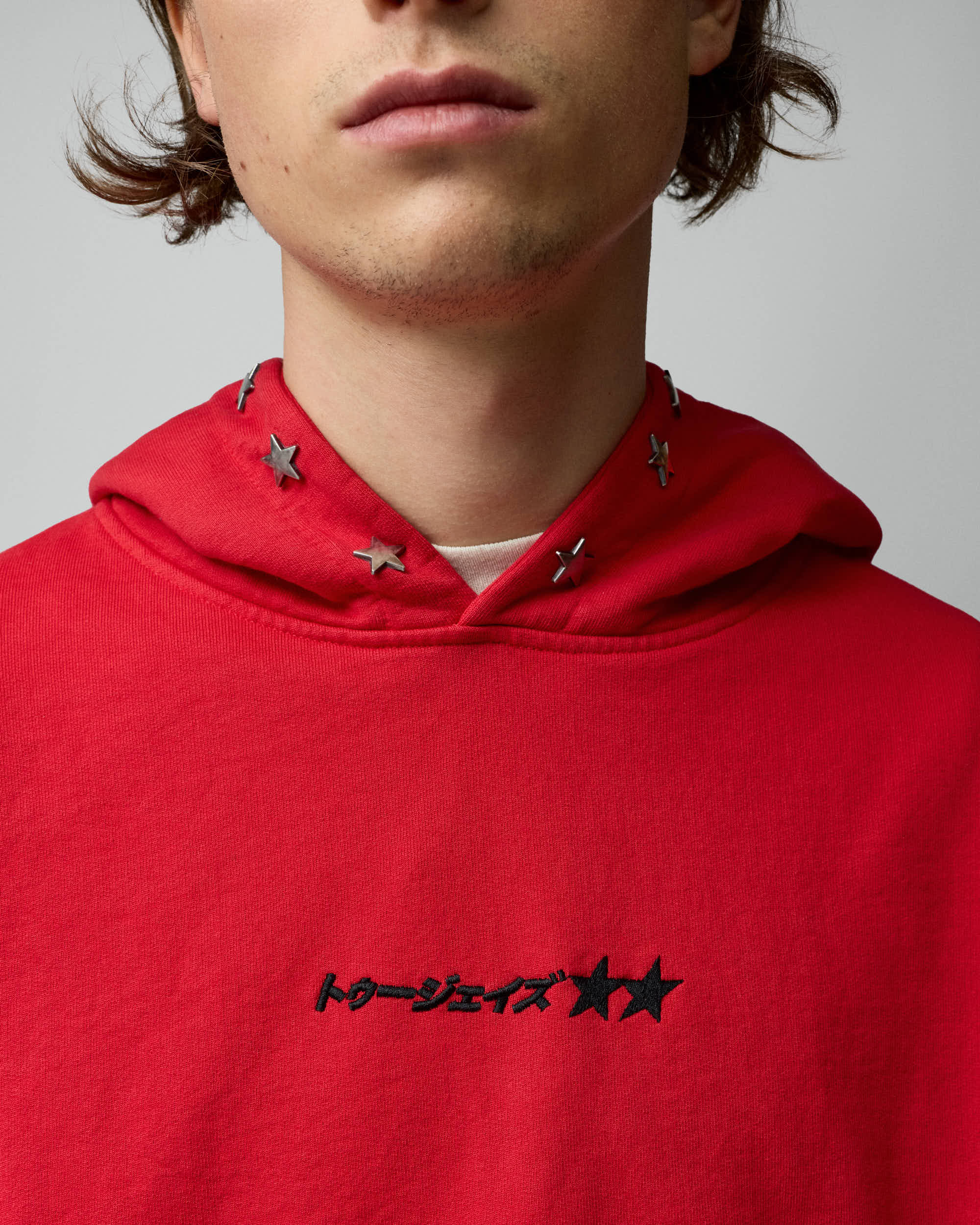 Stars Studded Red Hoodie - Image 6
