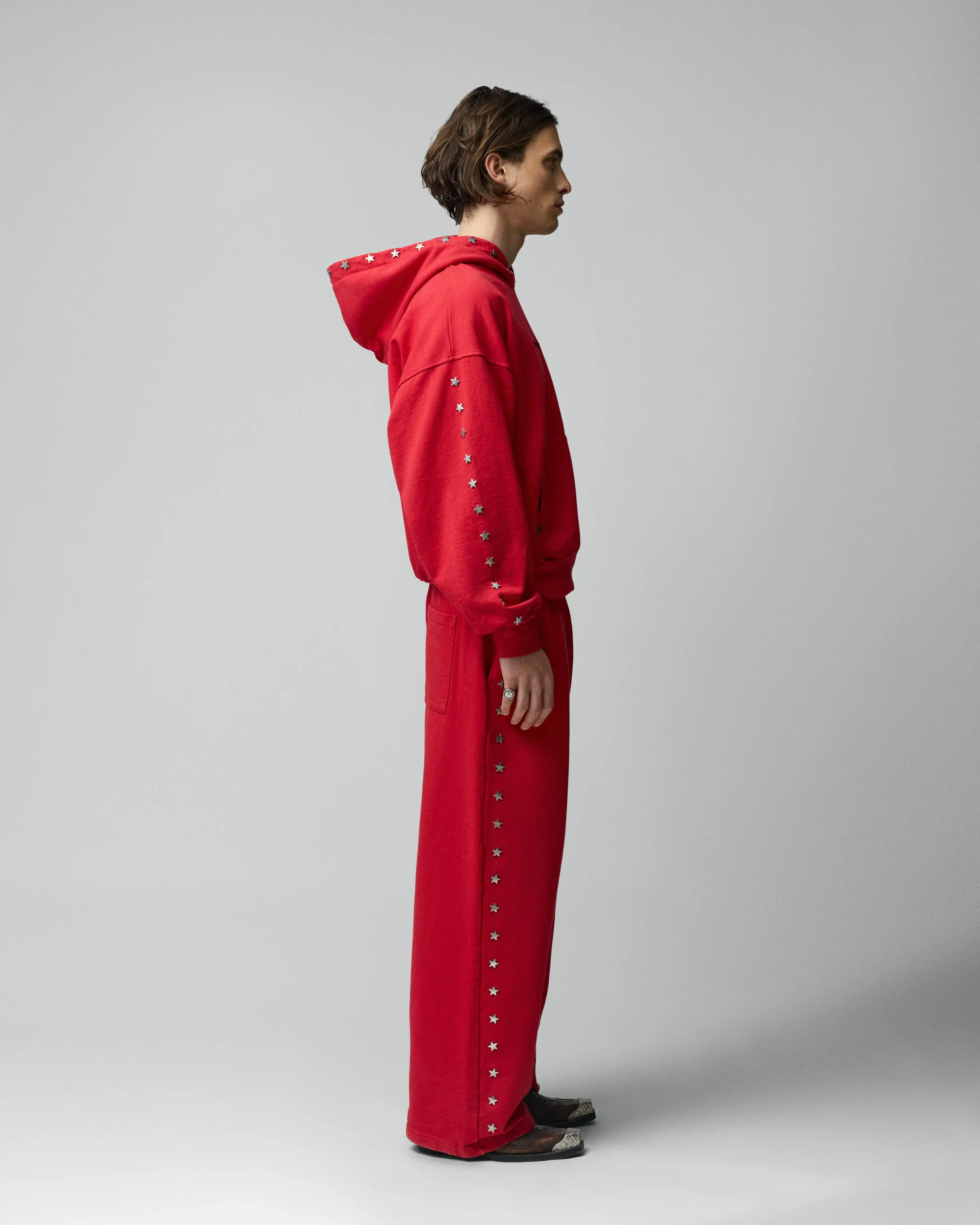 Stars Studded Red Sweatpants - Image 4