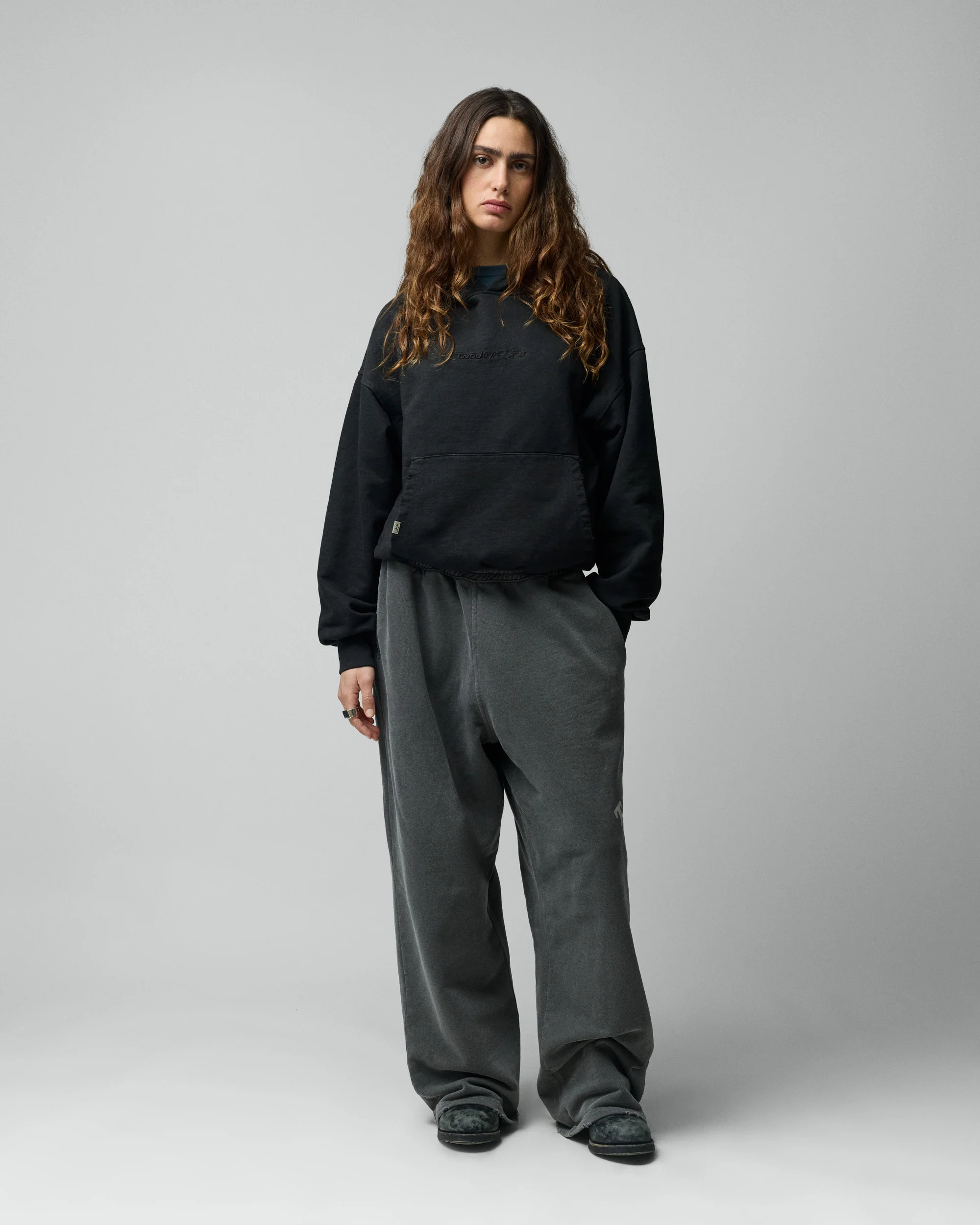 Stone Washed Black Icon Hoodie - Image 3