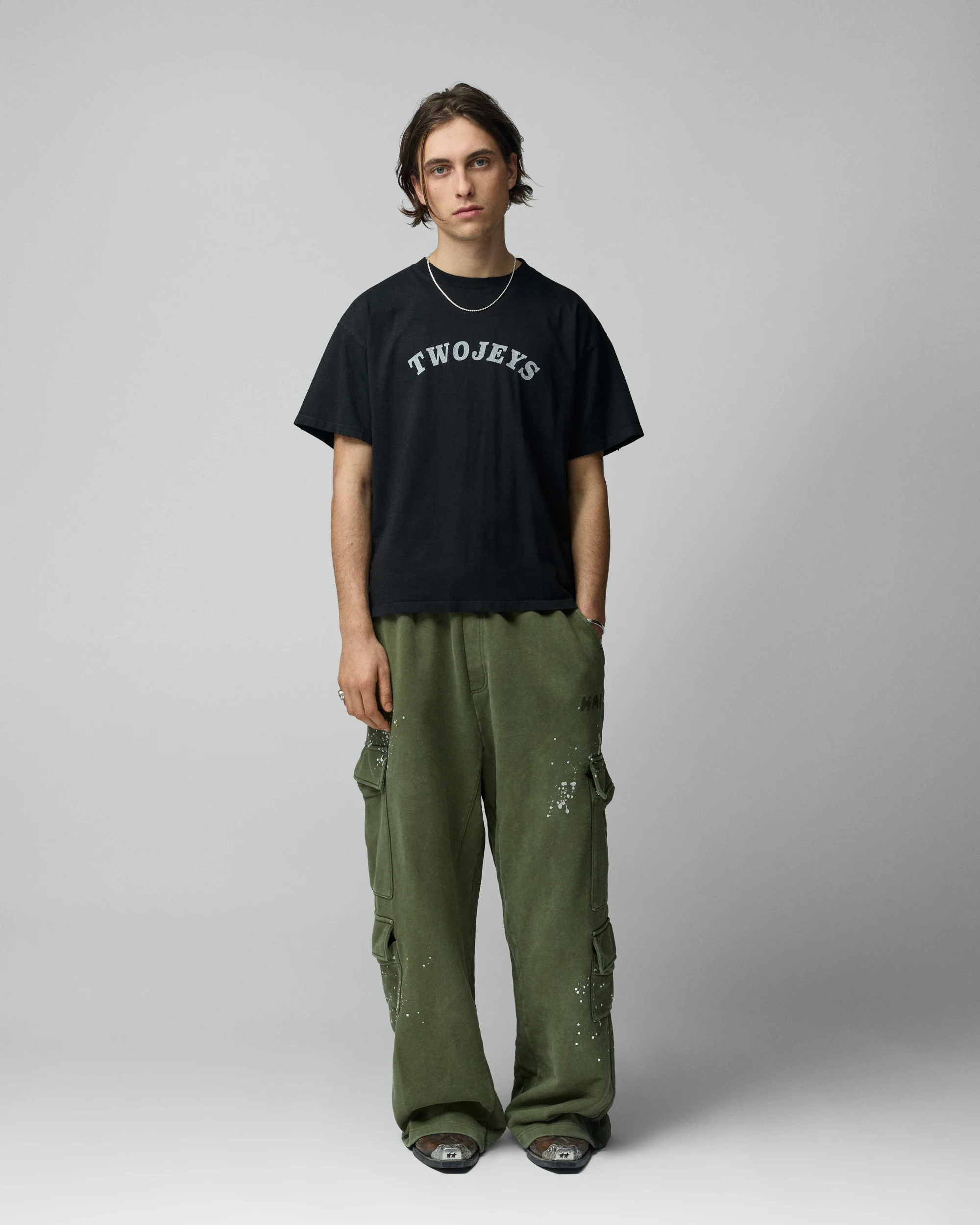 Stone Washed Black Varsity Tee - Image 3
