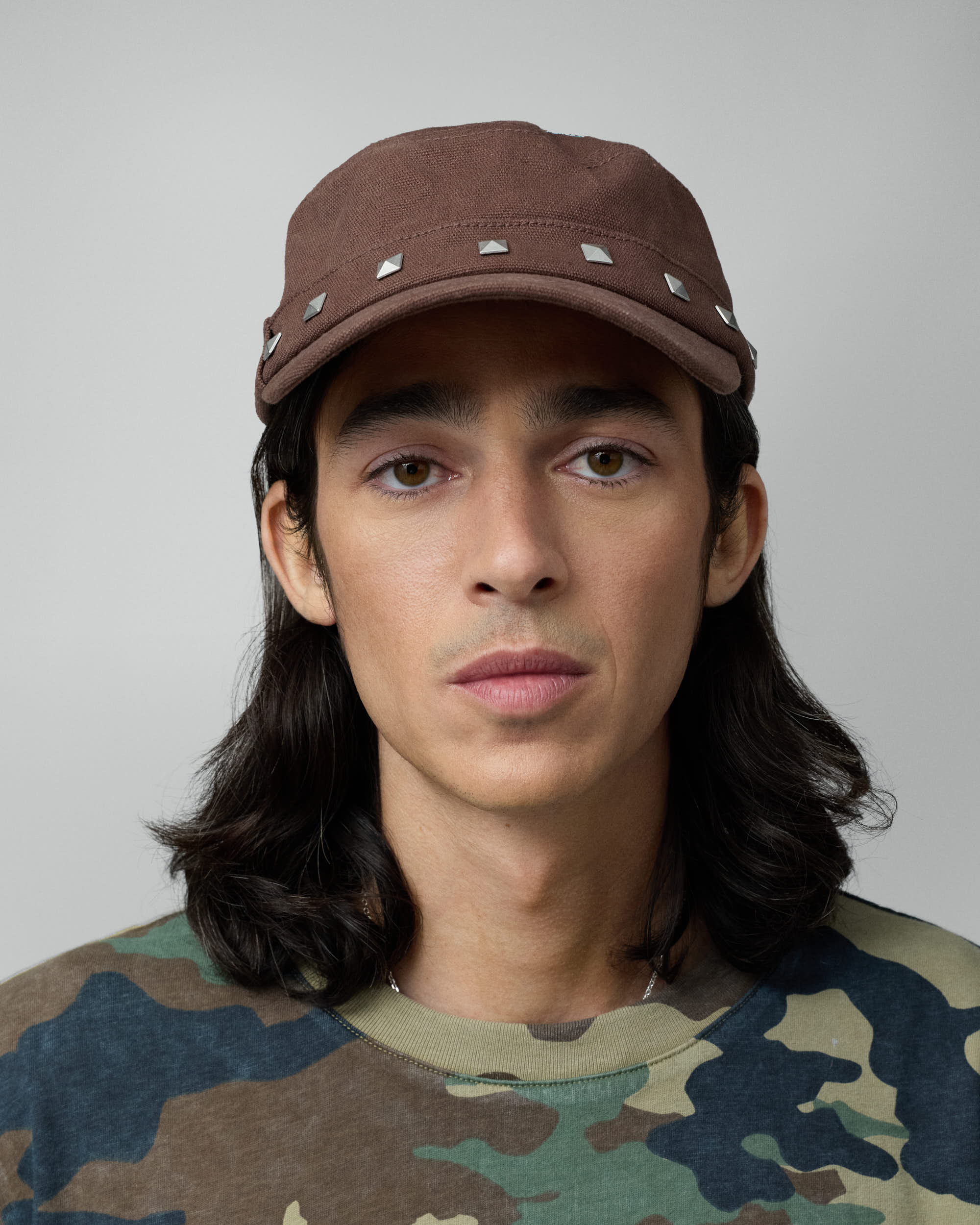 Studded Brown Guerrilla Cap - Image 2