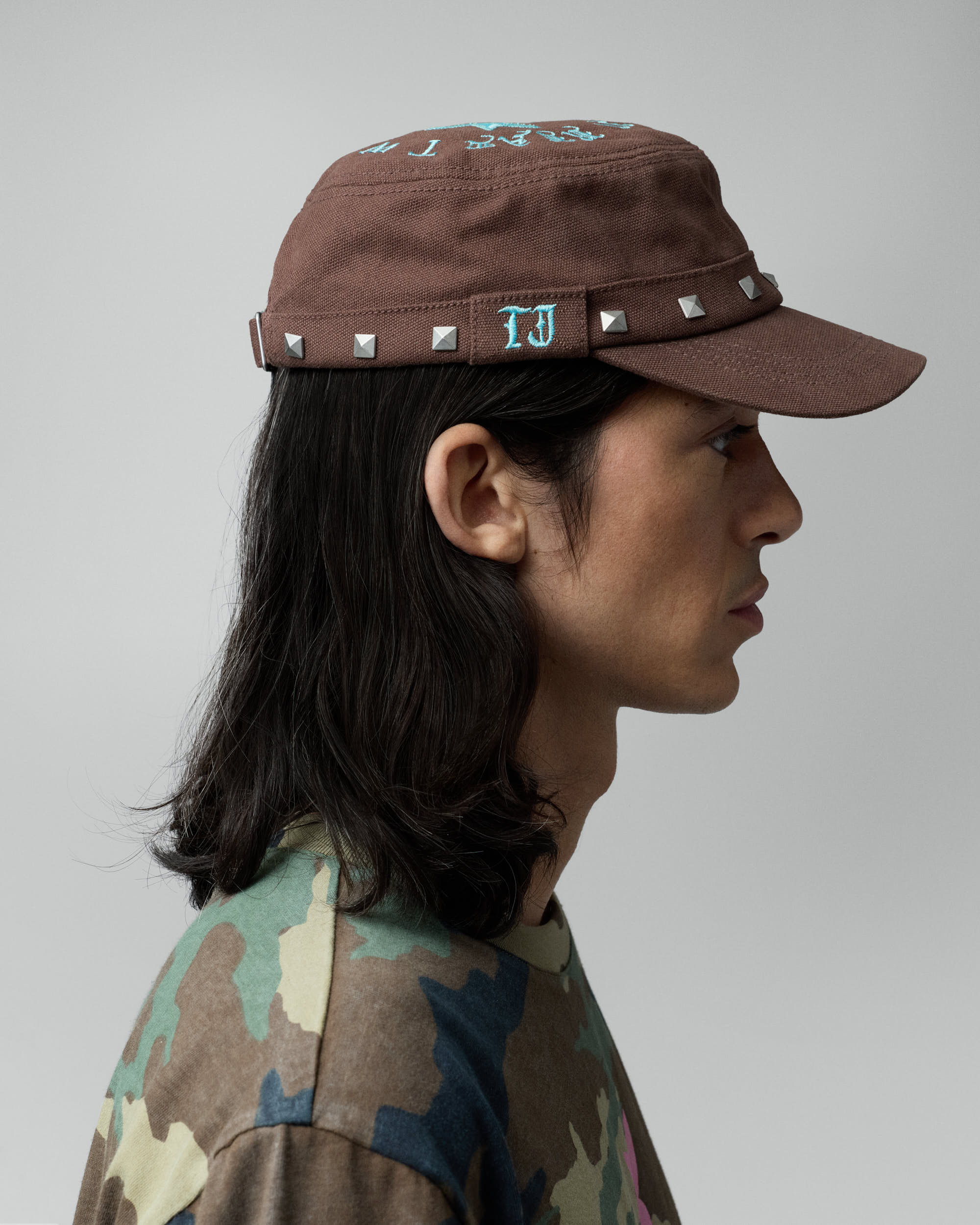 Studded Brown Guerrilla Cap - Image 3
