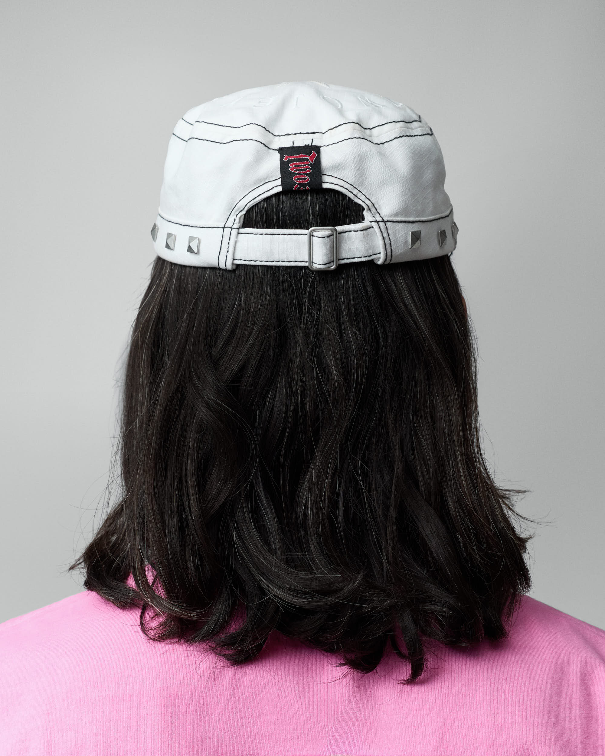 Studded White Guerrilla Cap - Image 4