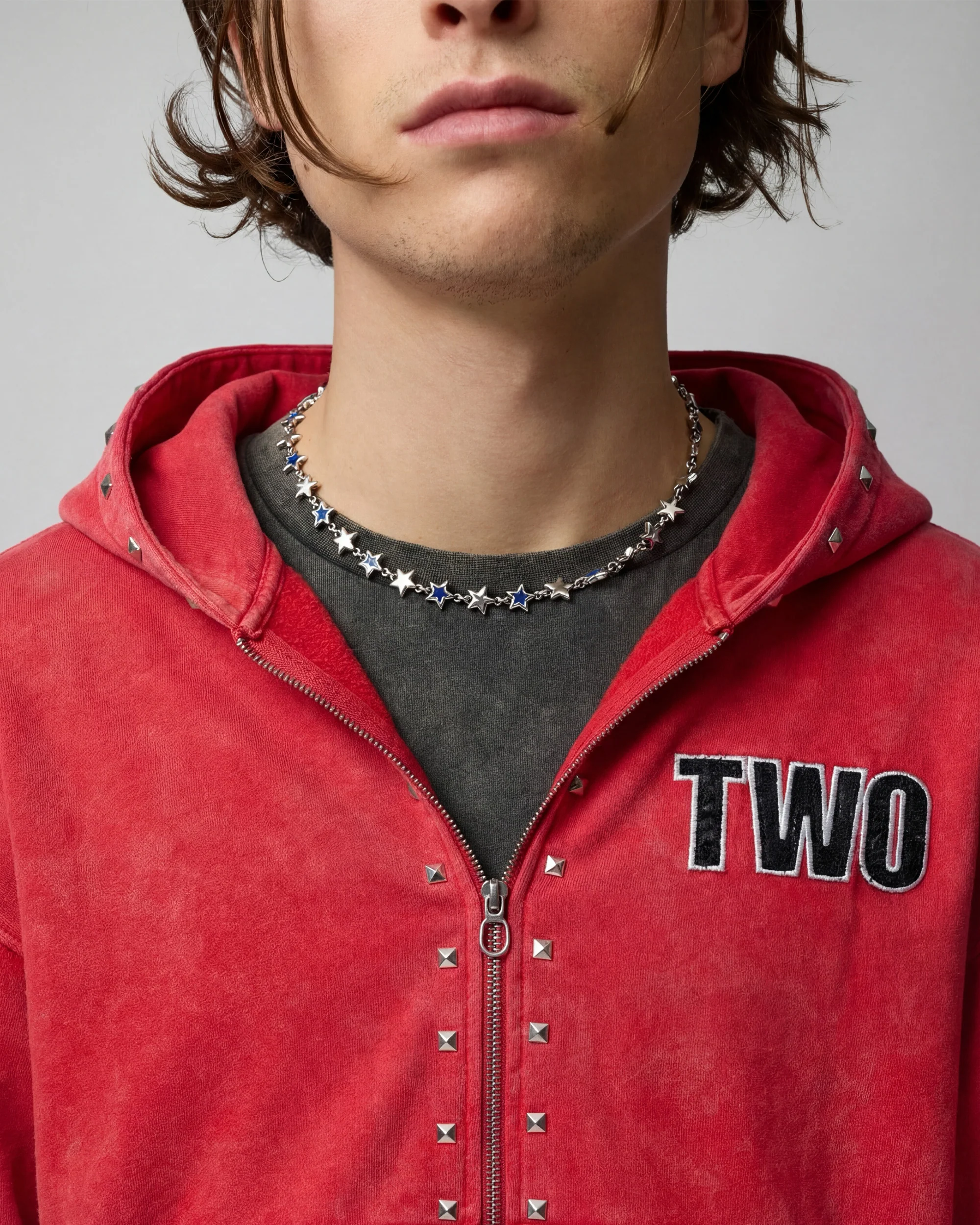 Studded Zipper Red - Image 6