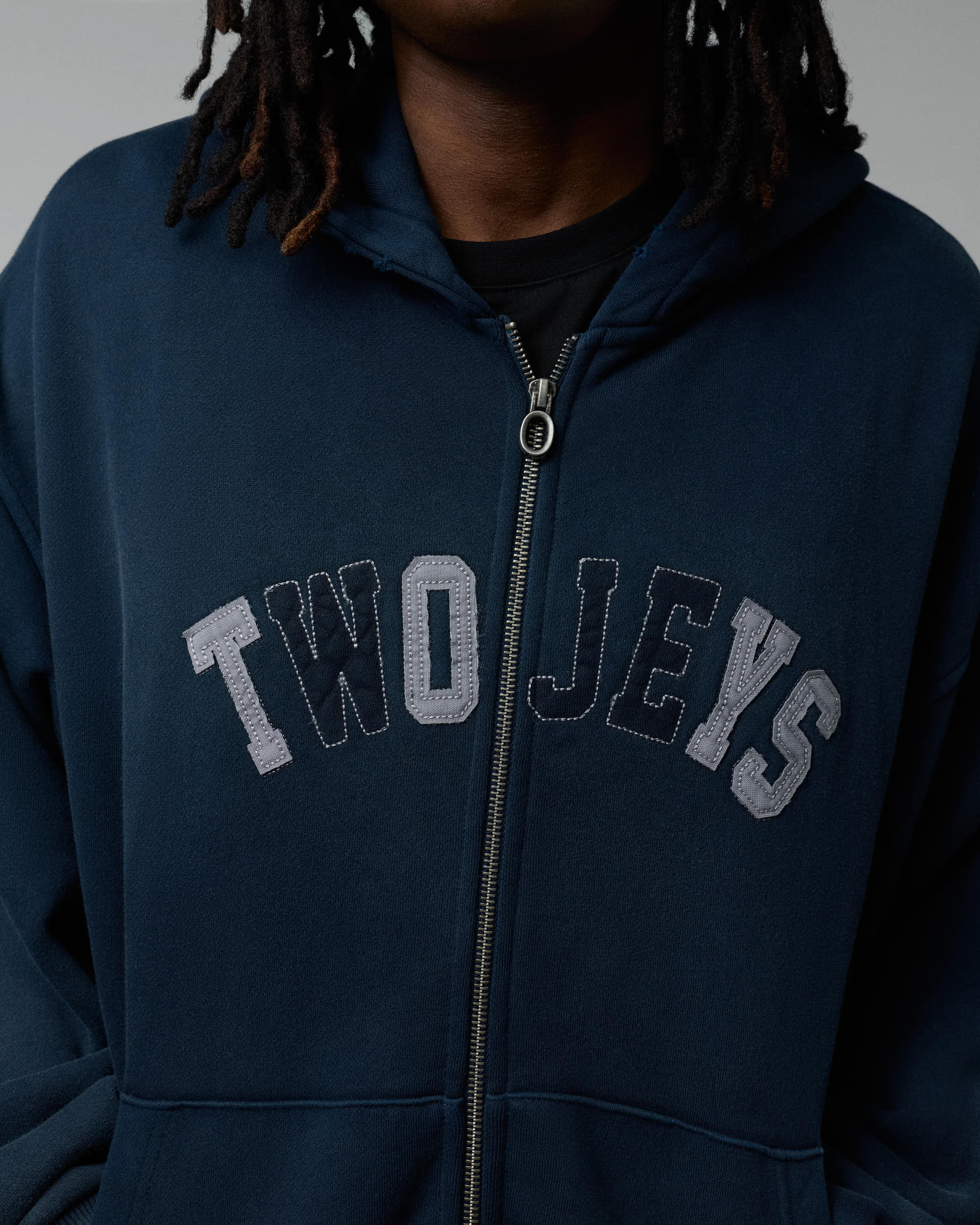 Vintage Varsity Zipper Navy - Image 6