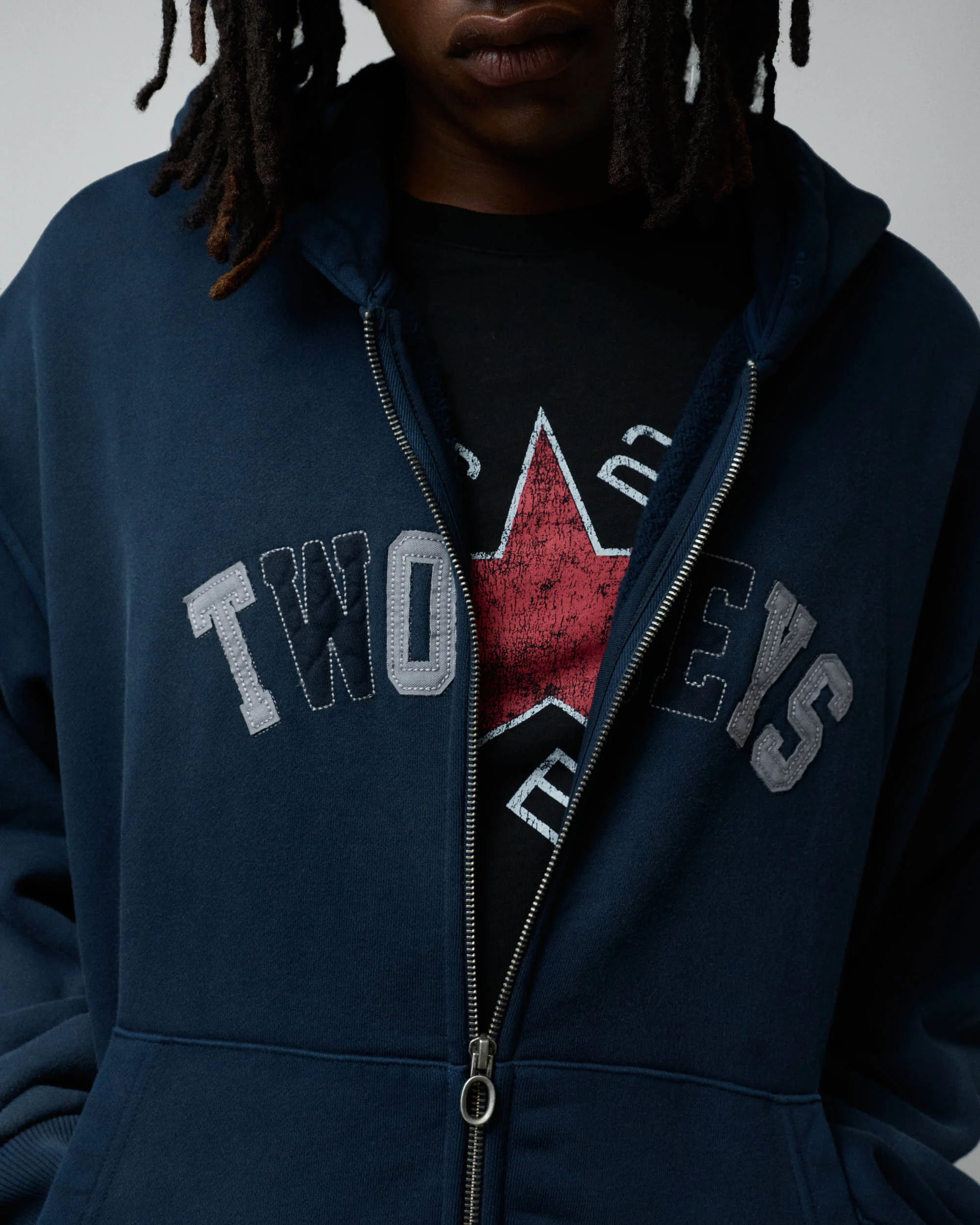 Vintage Varsity Zipper Navy - Image 7