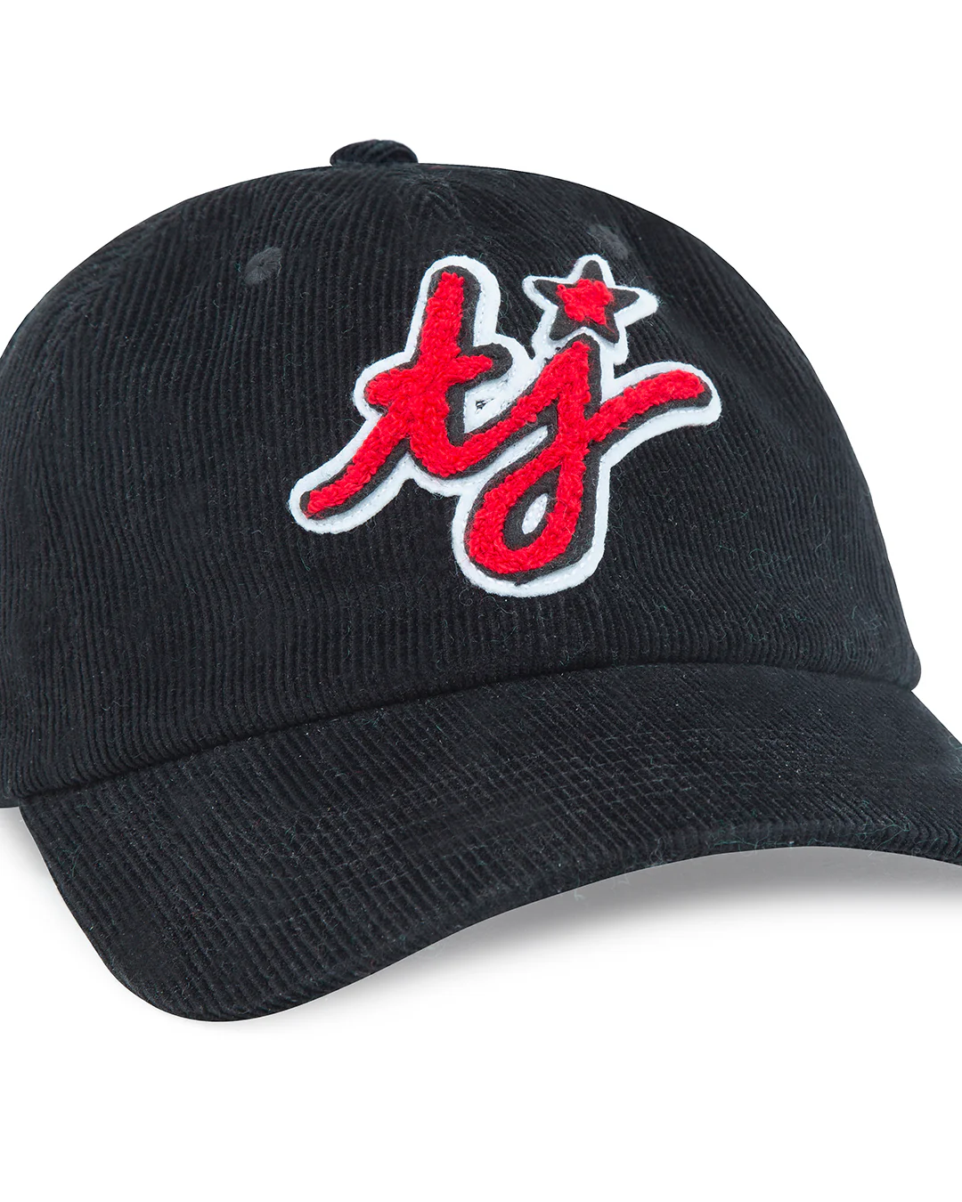 TJ Initials Corduroy Black Cap - Image 6
