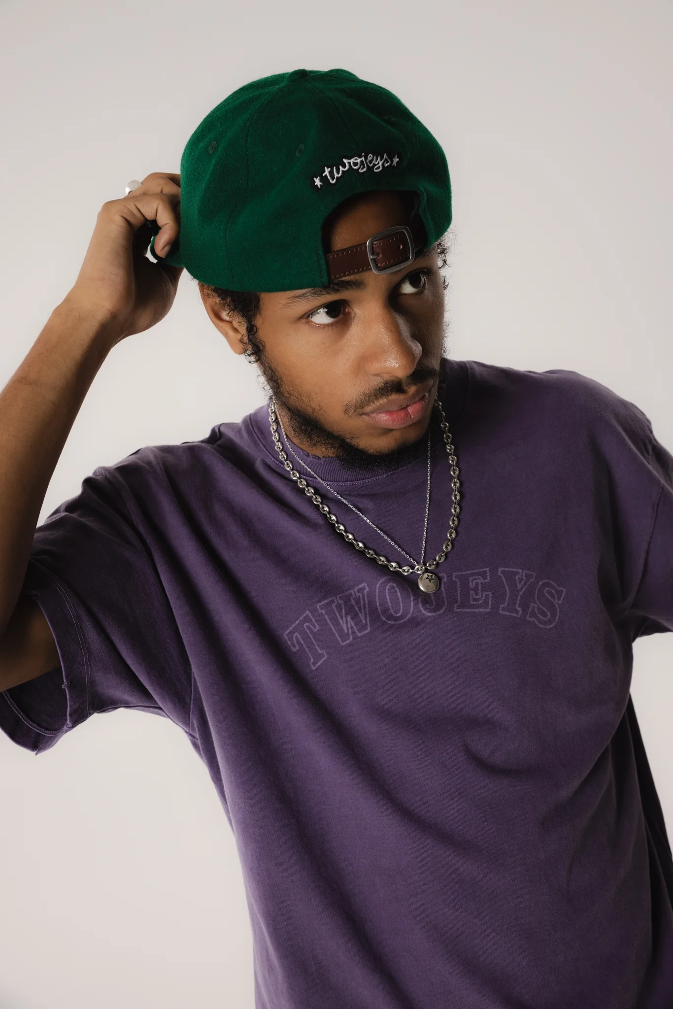 TJ Initials Wool Green Cap - Image 4