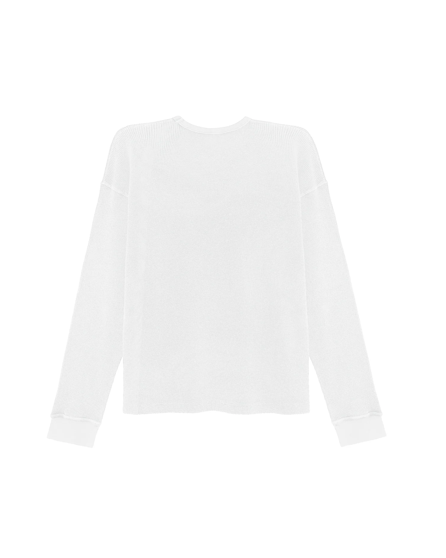 White Basic Waffle Long Sleeve - Image 5