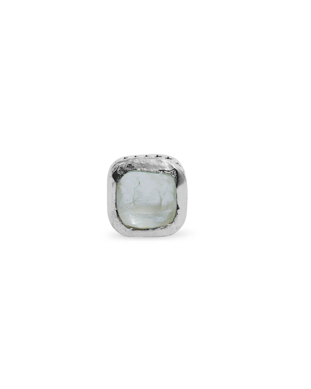 Square White Stone Stud - Image 2