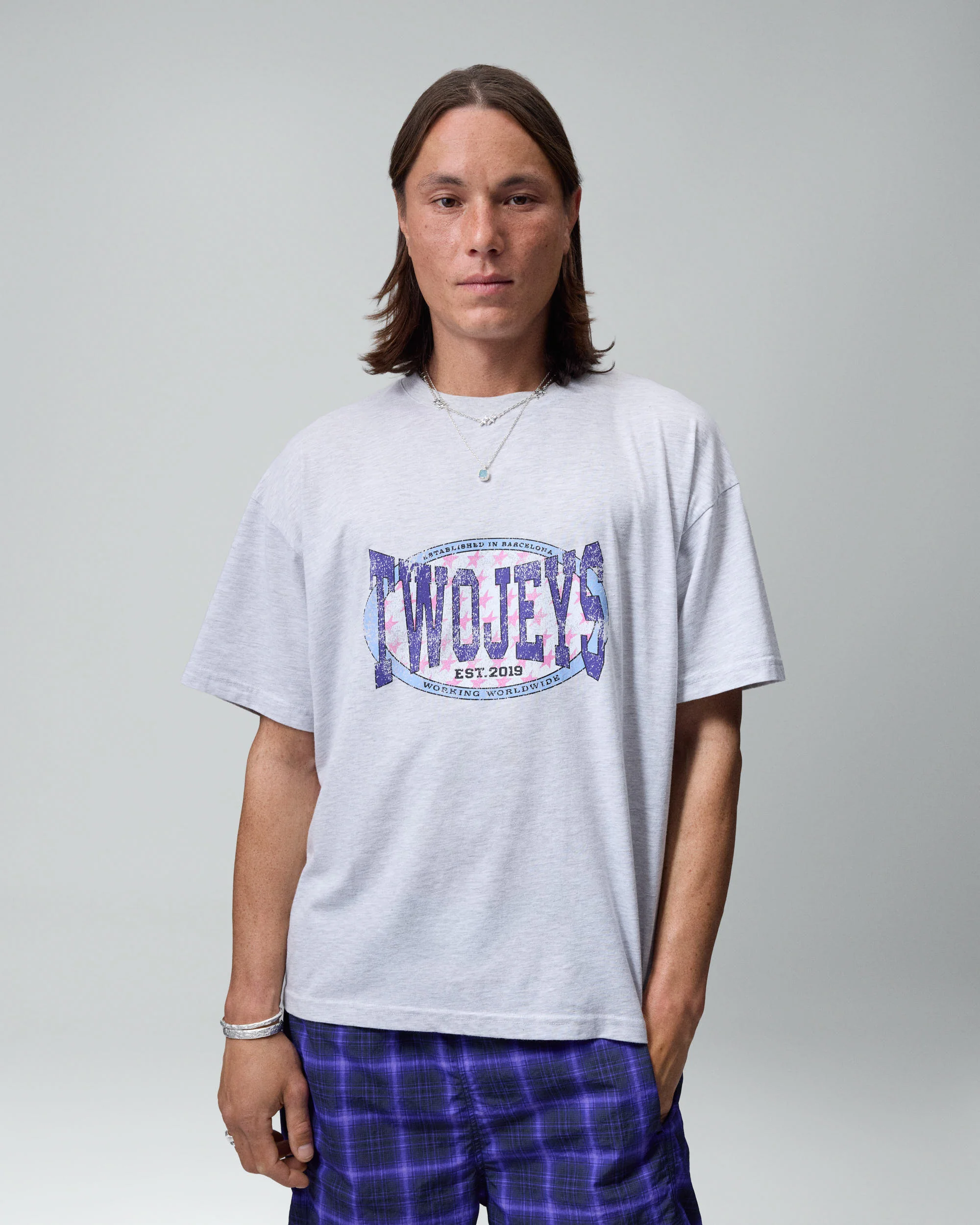 Worldwide Grey Melange Tee - Image 2